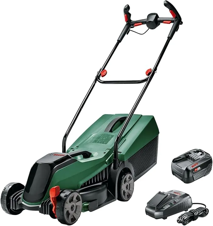 Bosch Home and Garden 06008B9A07 Cortacésped a Batería CityMower, 18 V, 1 Batería 4.0 Ah, Ancho de Corte: 32 cm, Céspedes de Hasta 300 m2, Embalaje en Caja