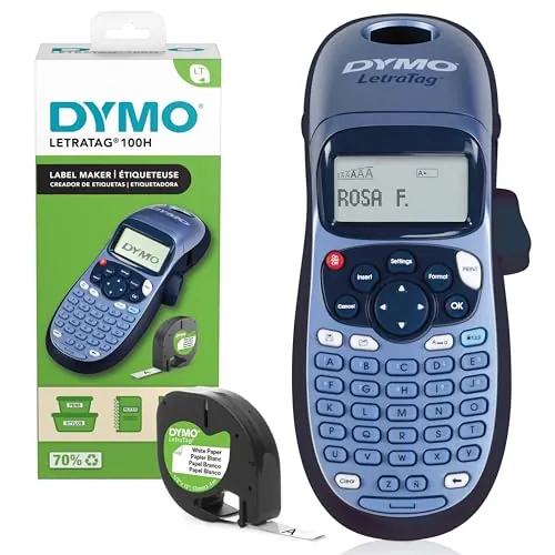 DYMO LetraTag LT-100H etiquetadora | Impresora de etiquetas portátil | Teclado ABC / Pantalla LCD de 13 caracteres | Perfecta para la oficina o para el hogar