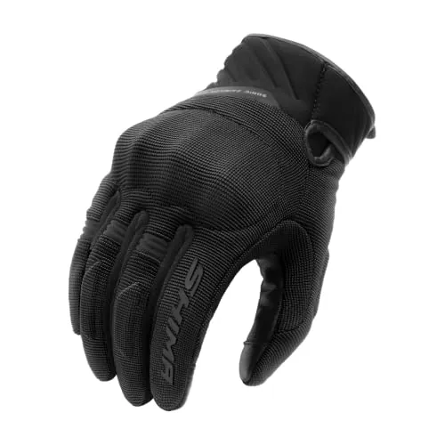 SHIMA SONIC Guantes Moto Hombre Textile Cuero Homologados Corto Verano Motos Guante Ventilado Certificatos Touchscreen Motorista Ciudad Protecciones Ventilación Verão (Masculino, Negro, XXL)