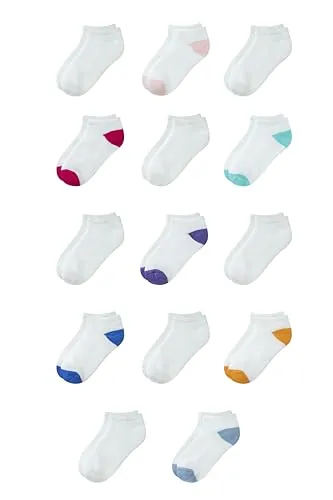 Amazon Essentials Calcetín Acolchado de Algodón de Corte Bajo Unisex Niño, 14 Pares, Blanco, 2-3 años