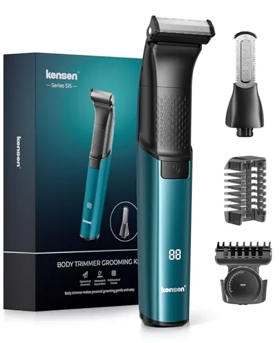 Afeitadora Corporal Masculina 2 en 1, Kensen IPX6 Impermeable, Verde