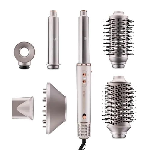 Ufesa Moldeador de Cabello Pro Glam Twist 7 en 1 con Motor Digital Brushless, Sistema Coanda, Revestimiento Cerámico, Generador de Iones y Accesorios Profesionales