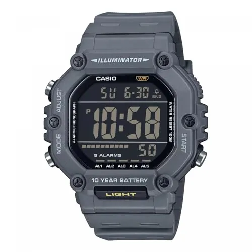 Casio Reloj Digital de Cuarzo para Hombre con Correa de plástico AE-1600H-8BVEF, Gris, Deportivo