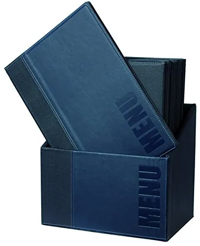 SECURIT - Set de 20 Portamenús Trendy Line con Caja de Exhibición - Azul