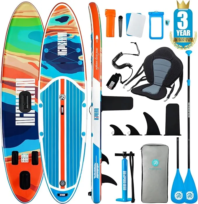 Niphean Tabla Paddle Surf Hinchable para Adultos con Todos los Accesorios, 320cm Paddle Surf Hinchable para Todos los Niveles, Sup Capacidad 200kg para 2 Personas, Stand up Paddle Board con Asiento