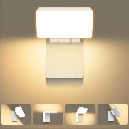 Kingwen Aplique Pared Exterior Blanco LED 40W,3000K,Plegable 180°,360°