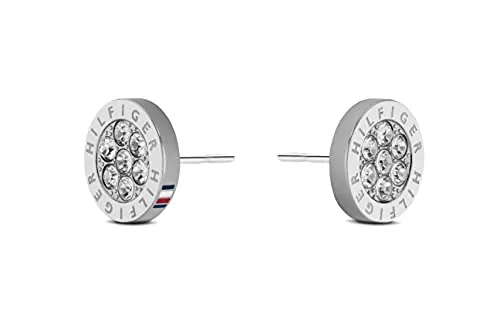 Tommy Hilfiger Jewelry Pendientes de Botón para Mujer de Acero Inoxidable con Cristales - 2780565