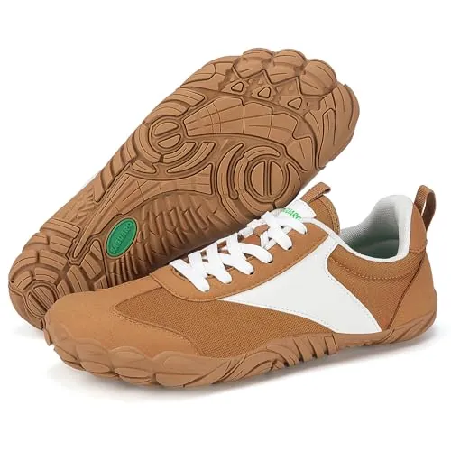 SAGUARO Zapatillas Barefoot Mujer Ligera Zapatos Minimalistas Hombre Transpirable Sneakers Barefoot Antideslizante Calzado Descalzos Interior Exterior, Marrón, 43
