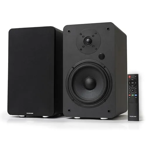 VULKKANO A6 ARC Altavoces Autoamplificados con Woofer de 6.5", Bluetooth 5.0, HDMI ARC, Optica, RCA, USB, con Salida Subwoofer, Monitores de Estudio HiFi con Diseño Elegante, Color Negro