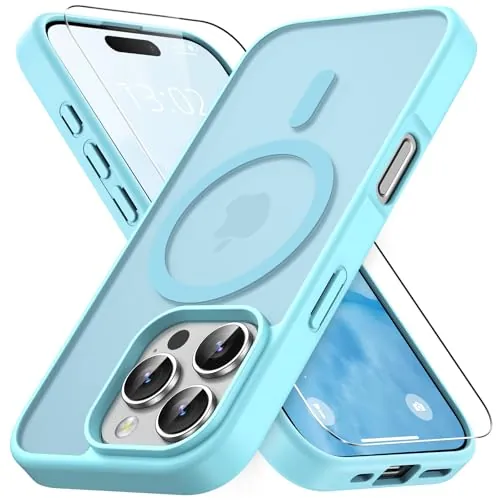 Vansdon Funda Magnética para iPhone 16 Pro MAX-Azul Claro