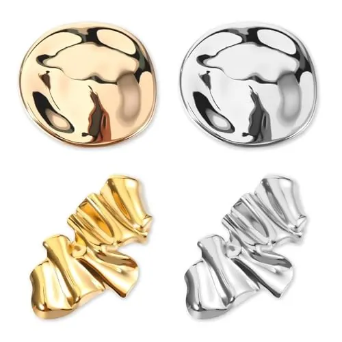 XFSRG 4 Broche de Metal Geométrico Vintage Broches únicos Broche Irregular para Solapa Elegantes Alfileres para Ropa Bodas Fiestas y Ocasiones Especiales