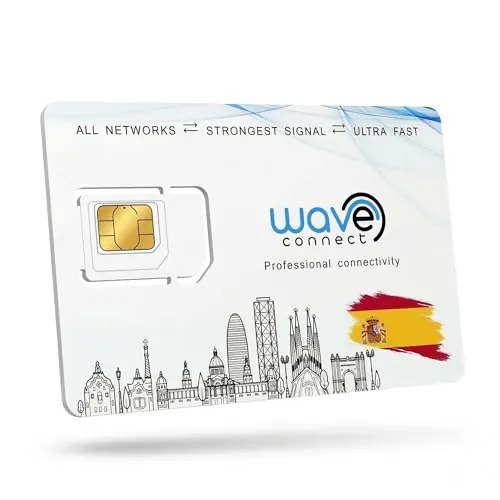 Wave Connect SIM Datos Multired 4G/5G Prepago España y UE. Activación Automática Primer Uso. Ideal Dispositivos IoT y Cámaras. 6 GB | 12 Meses