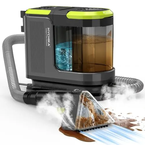 HYCHIKA Aspirador de Tapicerías con Lavado 1800W,Doble Depósito y Auto | 17 kPa Limpiador de Tapicerías,Limpiador de Alfombras Portátil, para Sofá/Alfombras/Felpudos/Coche y Mascotas