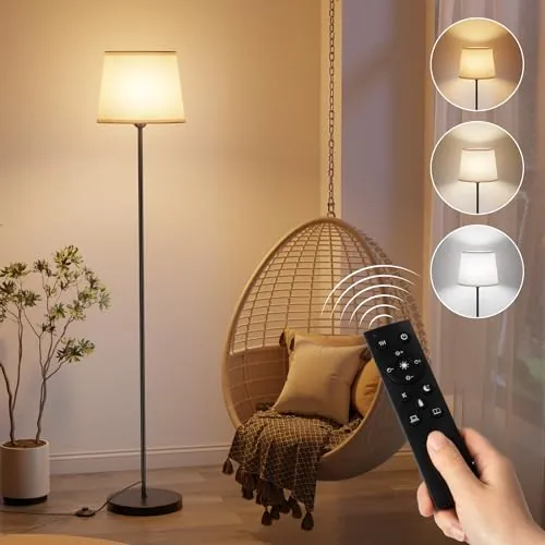 GPATIO Lampara de Pie Salon, LED Candeeiro de Pé Regulable con Mando.