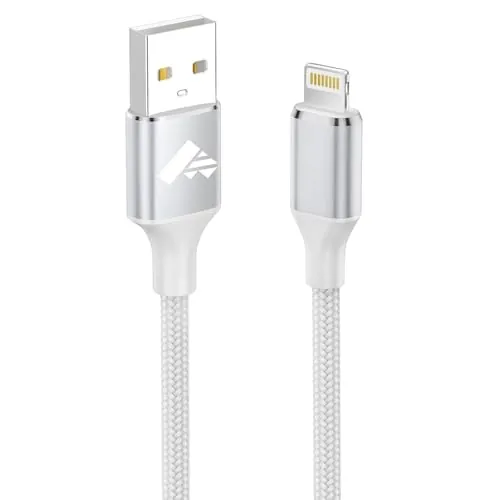 Aioneus Cable Cargador iPhone 2M Cable iPhone Carga Rápida [Apple MFi Certificado] Nylon Trenzado USB Cable Lightning para iPhone 14/13/12/11 Pro Max/XS/8/7/6/5/SE, iPad