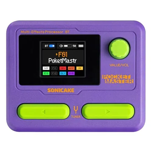 SONICAKE Pedal de guitarra multiefectos 9 Módulos de efectos 100 Presets