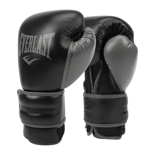 Everlast Powerlock 2R 14 oz Guantes de Boxeo (Negro), Mujer y Hombre
