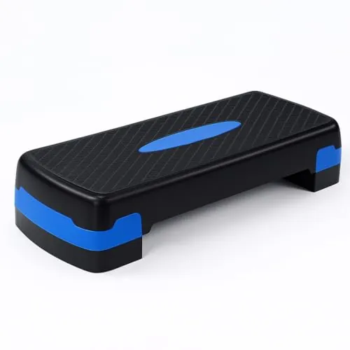 Plataforma Step aeróbic fitness en casa regulable en 2 alturas de 68 x 28 x 10/15 cm, base antideslizante, ideal piernas y glúteos, ejercicio cardio, peso máx. 150 kg, equipo de gimnasio
