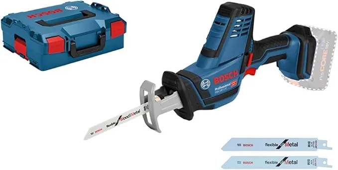 Bosch Professional 18V System sierra sable a batería GSA 18 V-LI C (versión compacta, incl. 3 hojas de sierra sable, sin batería/cargador, L-BOXX)