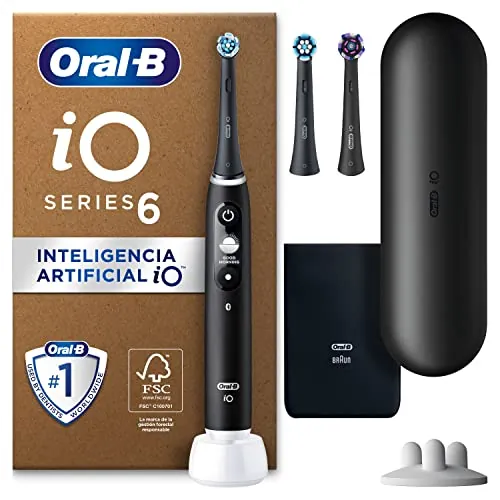 Oral-B iO 6 Cepillo de Dientes Eléctrico con 3 Cabezales Y Estuche, Negro