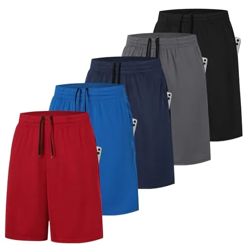 ZENGVEE Pack de 5 Pantalon Corto Hombre para con Bolsillo Running Shots