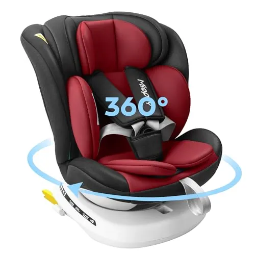 Miophy i-Size Giratoria 360º Silla de Coche, Grupo 0+123, 0-12 años, 40-150 cm, Silla Coche con isofix y Top Tether, Arnés de 5 puntos, Norma ECE R129/04