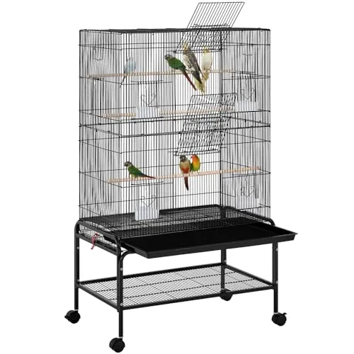 Yaheetech Jaula Grande para Pájaros con 6 Puertas 79 × 49 × 134,5 cm
