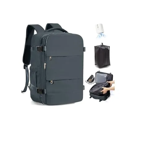 SZLX Mochila de Vacío con Bomba, Mochila Viaje Cabina Avion 40x30x20 Mujer Ryanair Equipaje de Mano 40x30x20 Vueling Wizzair, Ryanair Mochila De Viaje Tamaño Cabina Impermeable Hombres