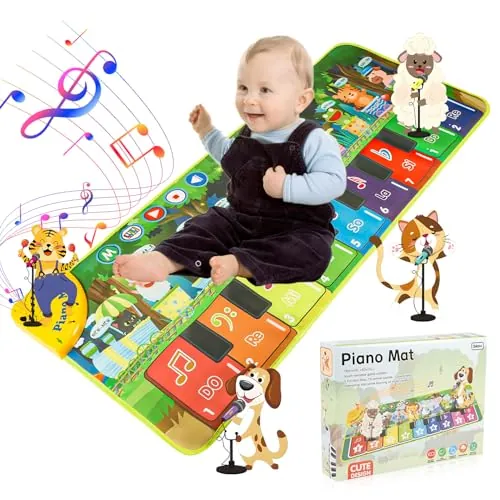 Carehabi Alfombra Musical Piano bebé Juguetes Niños 1 Año Regalo Bebe 1 Año con 19 Canciones y 9 Teclas de Piano Juguetes Bebe para Regalos de Año Nuevo Cumpleaños Navidad