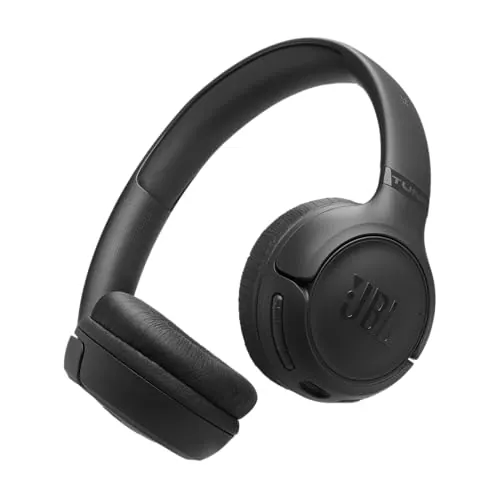 JBL Tune 530 BT, Auriculares supraaurales inálambricos con Bluetooth 6.0, 76 Horas de reproducción con JBL Pure Bass, Plegables, Google Fast Pair, Microsoft Swift Pair, Negro
