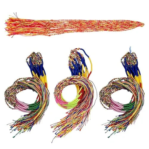 Allazone 80 Pz Pulseras de La Amistad Tejidas Pulseras, Pulseras Trenzadas Hechas a Mano, Coloridas, Pulseras de Amistad Pulsera para Muñeca y Tobillo