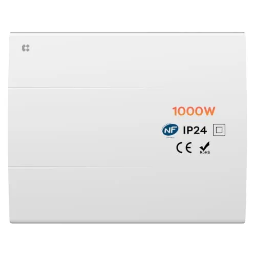 CIARRA Radiador de Inercia 1000W, Calefactor Eléctrico de Pared Inteligente | Emisor Térmico Cerámico Mural con Programación PID y Hebdo, IP24 para Baño o Dormitorio (10-15 m²)-CBHT10E