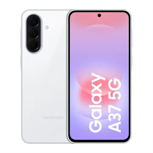 Samsung Galaxy A37 5G, 128GB, Móvil Fino con IA, 8GB, Gran Angular 50MP, Autonomía 2 Días, Batería 5000 mAh, IP68, Garantía del Fabricante 3 Años + 1 Año Extra, Color Blanco (Versión Española)
