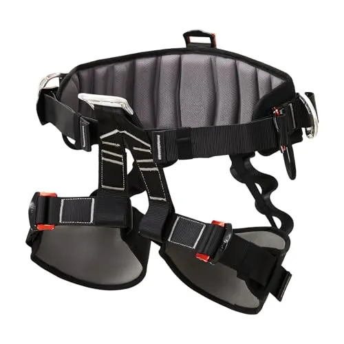 SOB Arnés de Escalada Profesional Ajustable con Acolchado Grueso, Diseño Ampliado para Escalada en Roca, Rescate de Incendios & Espeleología (Arnés de Medio Cuerpo)