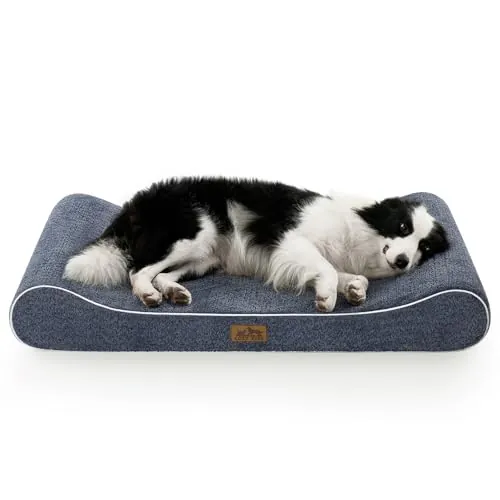 COZY KISS Cama Perro Lavable Impermeable 114x76cm para Perro Grande, Azul