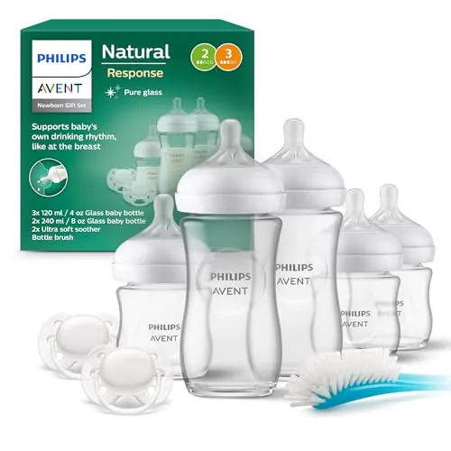 Set nascita biberon in vetro naturale - PHILIPS AVENT - Kit neonato - 240 ml - Misto