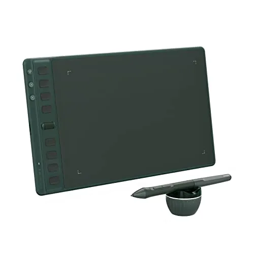 HUION Inspiroy 2M Tableta Gráfica H951P Verde con Rueda Desplazamiento