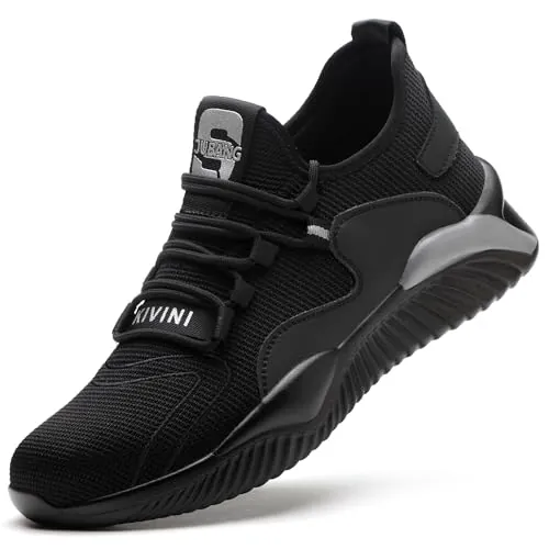 Zapatos de Seguridad Hombre Calzado de Seguridad Deportivas Zapatillas de Seguridad S3 Ligeros Comodo Zapatos de Cocina Hombre Amortiguación Antideslizantes Negro Gris 42EU