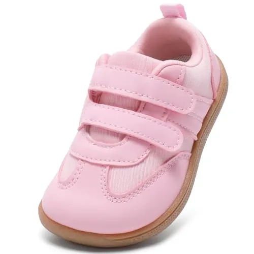 STQ KIDS Zapatillas Deportivas Niña Barefoot Calzado Respetuoso Bebe Non-Slip Primeros Pasos Lindos Running para Interior y Exterior Rosa 27 EU