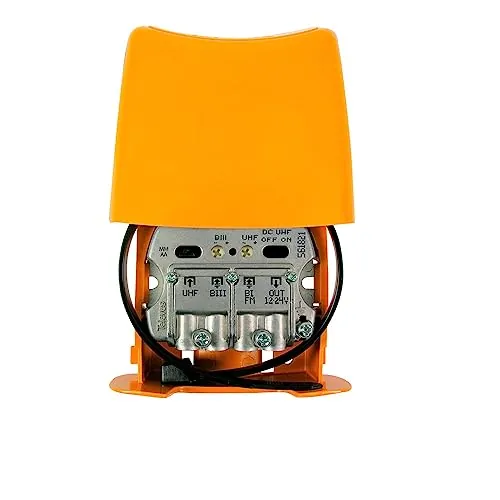 Amplificador de mástil TDT de segunda generación, con alta ganancia y reducción de ruido, ideal para mejorar la señal de televisión.