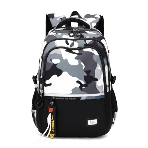 Amythe Mochilas Escolares Adolescentes 32 L con Correa para Carro, Negro