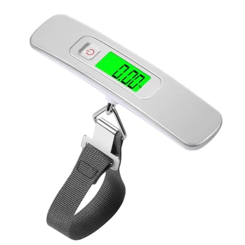 Blendura Pesa Digital Maletas de Viaje, Escala del Equipaje, Bascula LCD Portátil, 110 lb/50 kg Adecuado para Viajes al Aire Libre(Batería está en el Compartimiento）