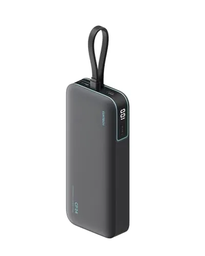 CUKTECH Power Bank 20000mAh Batería Externa Carga Rápida 40W Cable USB C Integrado PD3.0 Cargador Portátil LED Compatible con iPhone 17/16/15, Samsung S24/S25, Xiaomi, iPad