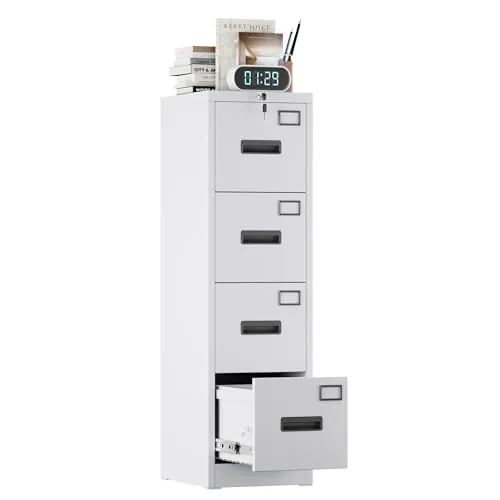 FlairVibe A4 Armario Archivador Metálico,4 Cajonera Archivadores Verticales