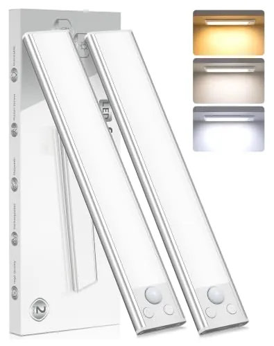 Luz LED Sensor Movimiento Cocina - Armario Luces Pilas Adhesiva Recargable