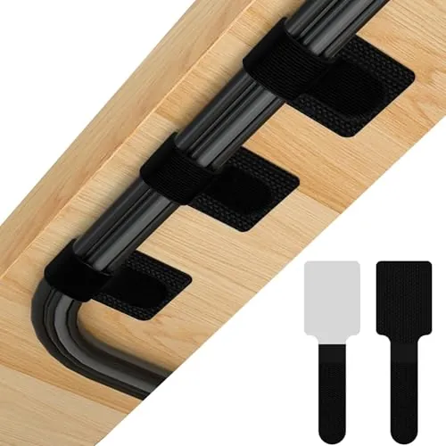 Redamancy Organizador de Cables para Escritorio, 60 Unidades Tiras Reutilizables con Pegamento Ultra Fuerte, Solución Antienredos para Oficina y Hogar