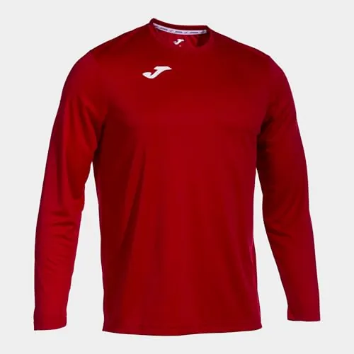 Joma - Camiseta Deportiva Manga Larga Hombre - Ligera y Transpirable Ideal para Todo Tipo de Deporte - Combi M - Rojo
