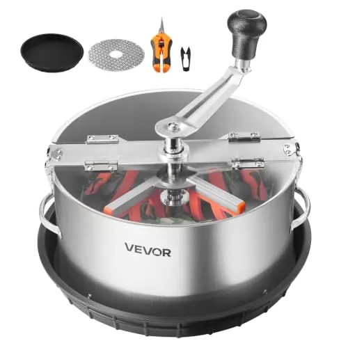 VEVOR Máquina Recortadora de Cuenco de Hojas mm Recortadora de Cuenco de Hoja de Brote con Tapa Transparente y Rejillas de Acero Inoxidable para Brotes de Flores (Manual 305 mm)