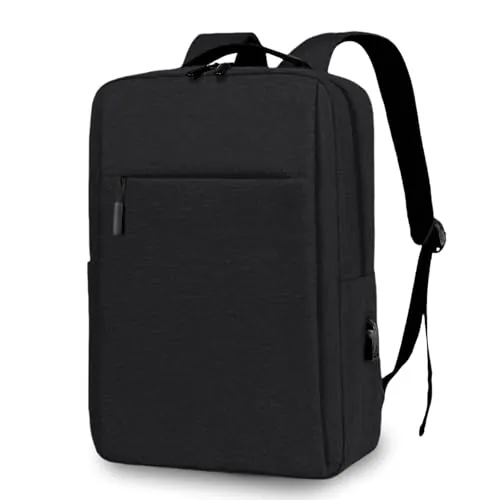 Aucuu Mochila Unisex Impermeable para Ordenador Portatil 15.6 Pulgadas Mochila Portatil con Puerto USB, mochila de viaje de negocios Para Laptop Viaje Negocio Trabajo Diario Escolares Negro