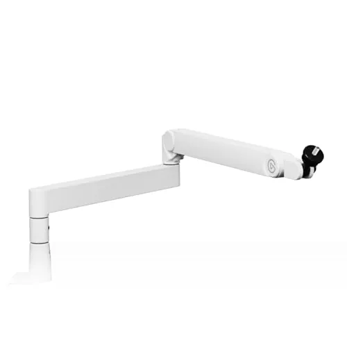 Elgato Wave Mic Arm Pro White - Brazo de Perfil Bajo Giratorio 360°/Suspensión de Gas para Micrófono, Compatible con micros Elgato/Shure SM7B/HyperX/Rode/Blue Yeti y más, Para Broadcasting/Podcasting
